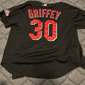 Selling Black Red white Ken Griffey #30 baseball jersey